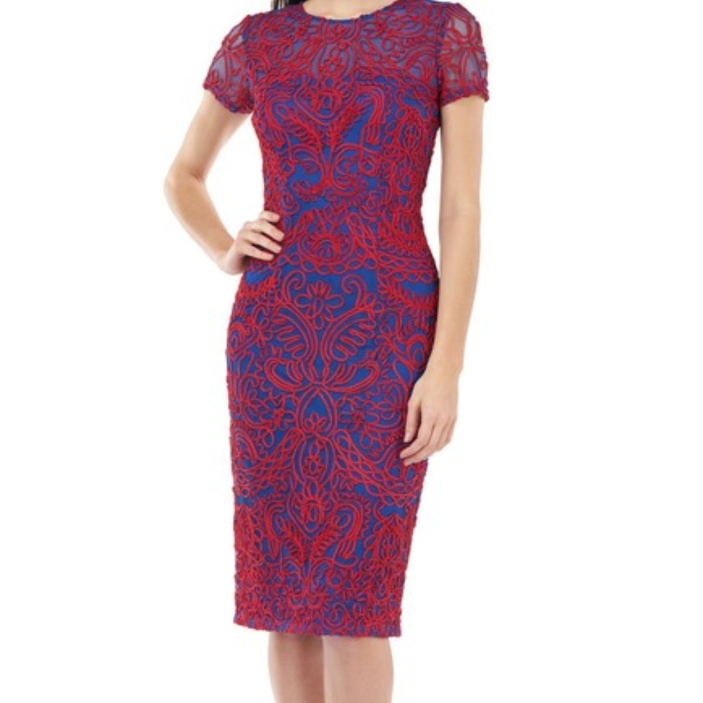 Soutache Chiffon Cocktail Dress
